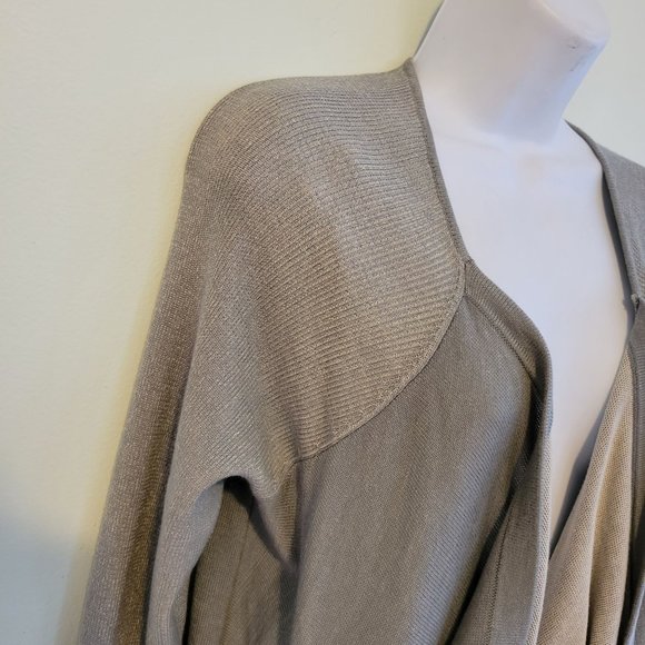 Cabi S 5132 Green Gray Sweater Cardigan Open Front SAGE Cascading Waterfall - Picture 5 of 7